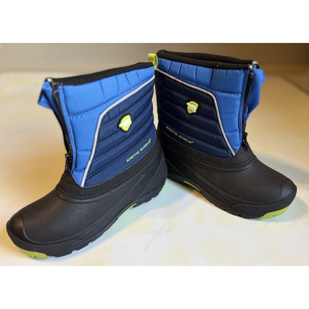Arctic Shield‎ Snow Boots Womens Size 5 90%+ Heat Retention Zip Up Black/Blue